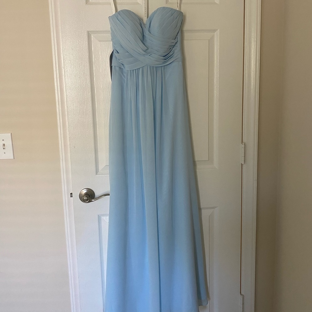Azazie Yasmin Sky Blue Strapless Dress Size 2